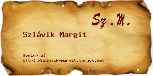 Szlávik Margit névjegykártya