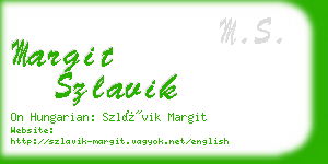 margit szlavik business card